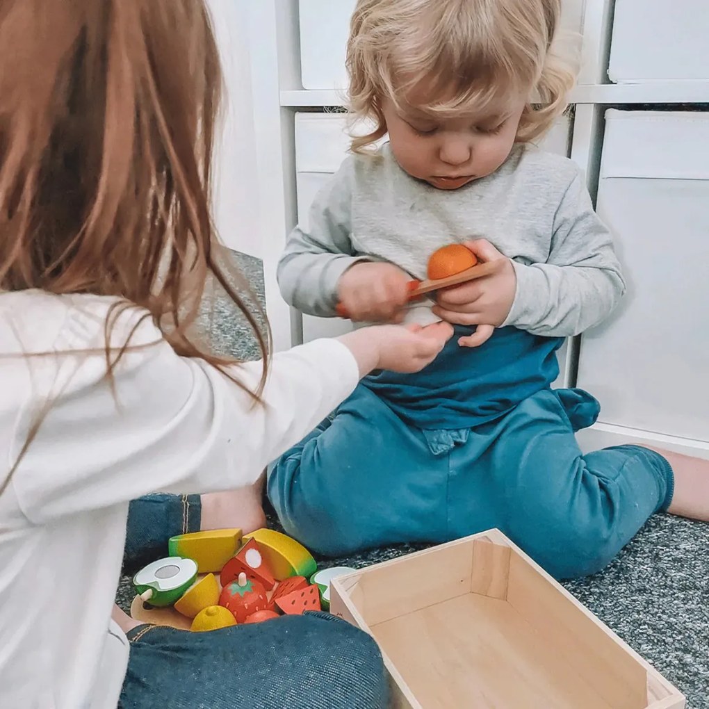 Drevené krájacie ovocie v krabičke FRUIT