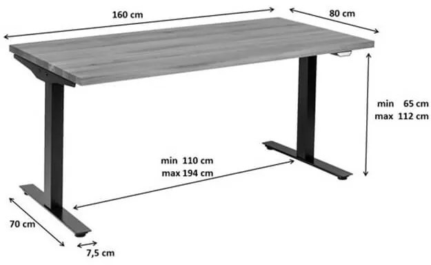 Symphony kancelársky stôl hnedý 160x80