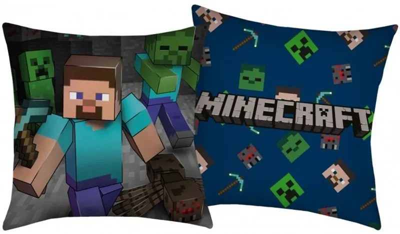 Vankúš Minecraft - motív Steve - 40 x 40 cm