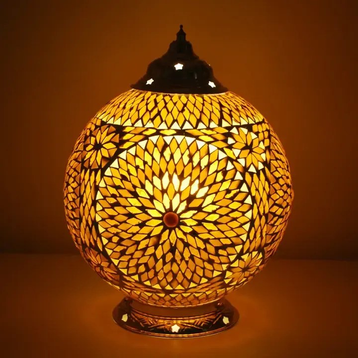 Turkish lampa stolná orientálna Globe SUNFLOWER Ø25