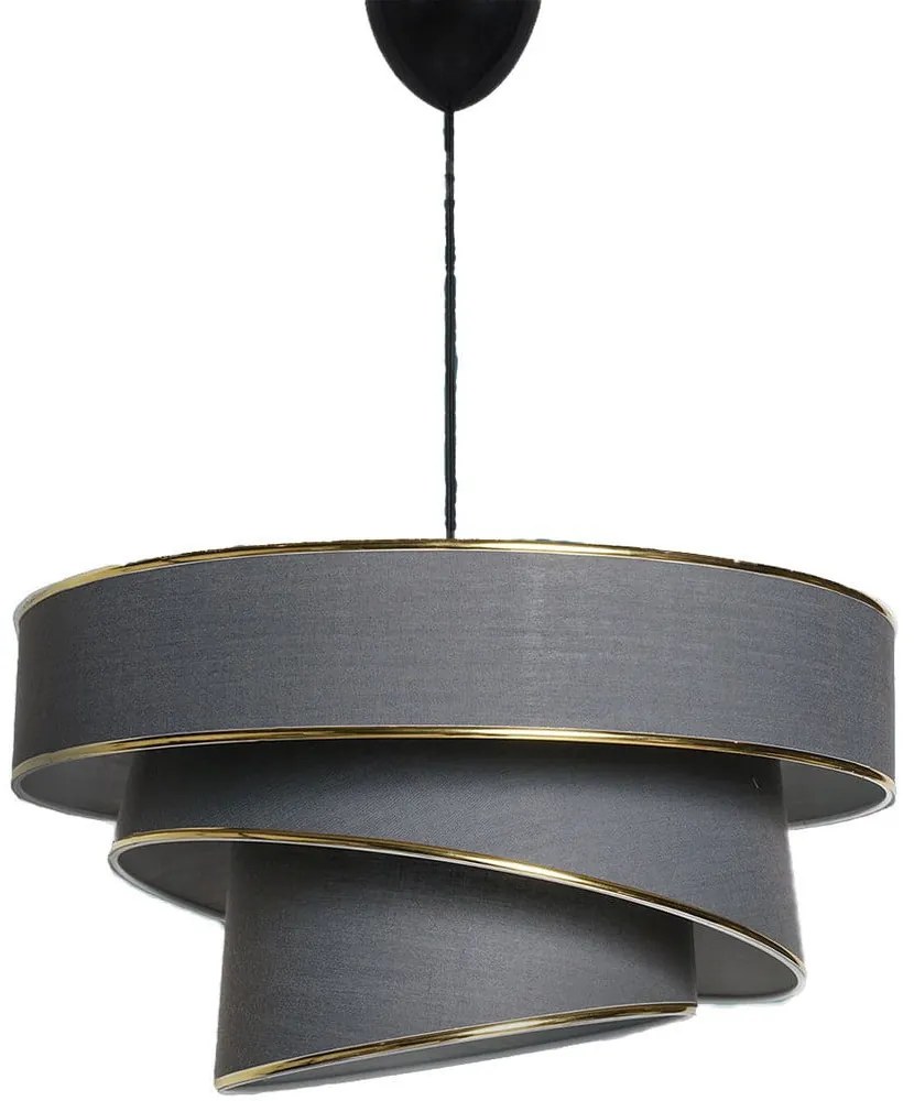 Závesné svietidlo v antracitovo-zlatej farbe s textilným tienidlom ø 40 cm Couper – Opviq lights