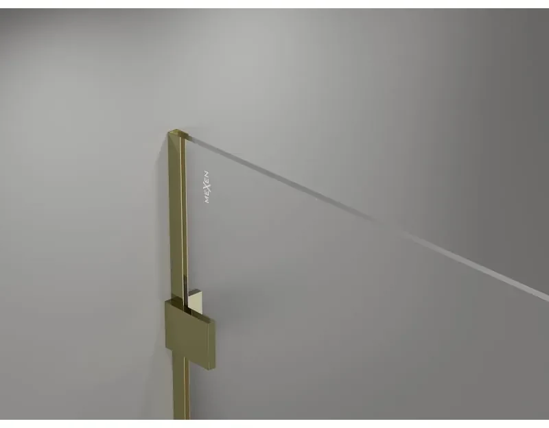 Mexen Lunar sprchová stena pravá 100 x 200 cm, 8mm číre sklo, zlatá lesklá, 830-100-000-50-00-P