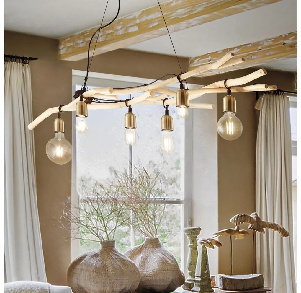 Ideal Lux - Luster na lanku DRIFTWOOD 6xE27/60W/230V guava ID180922