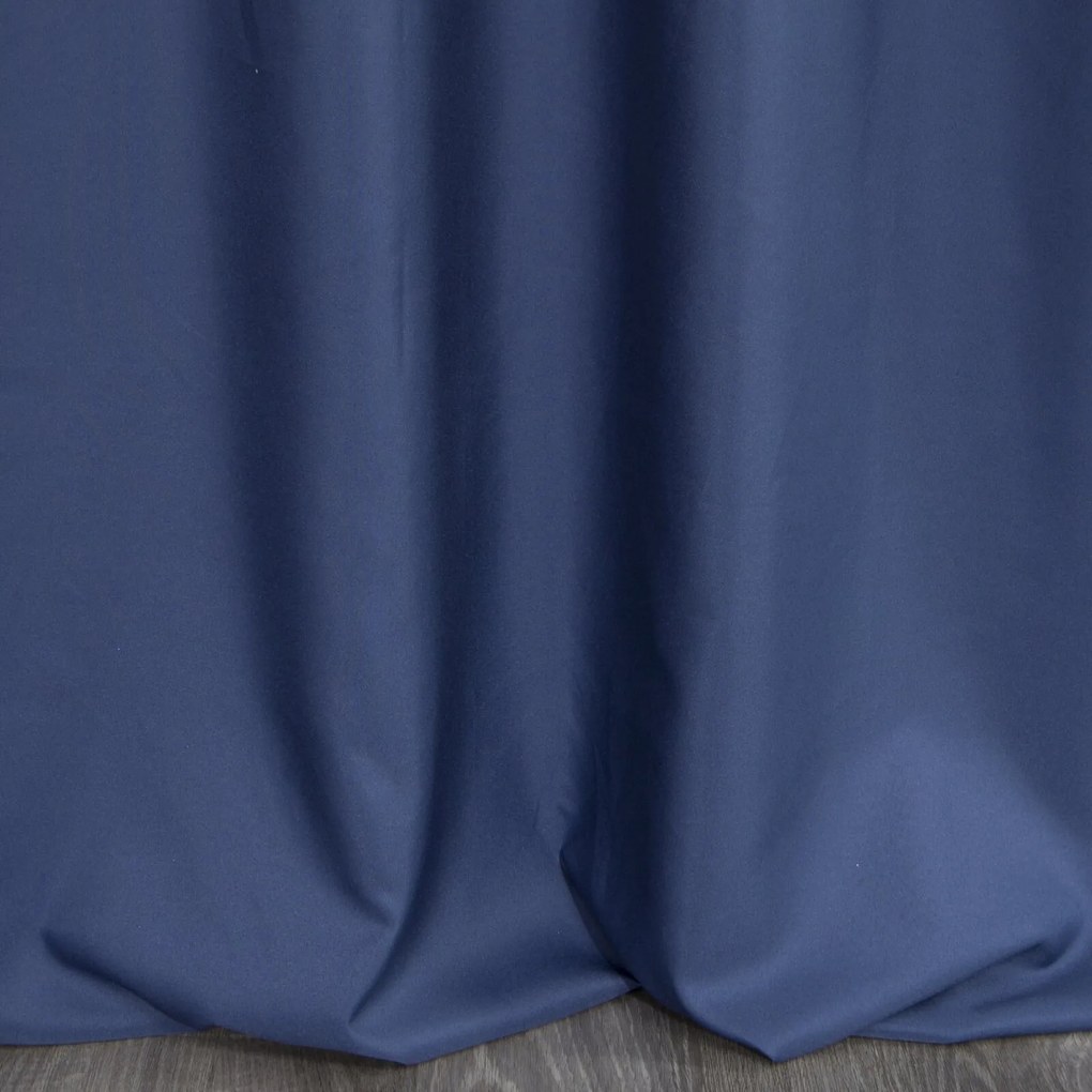 ZÁVES NA KRÚŽKOCH DAFNE 140X250 CM NÁMORNÍCKA MODRÁ