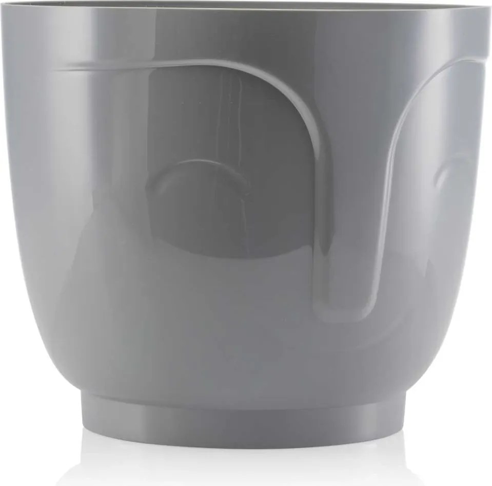 PLASTOVÝ KVETINÁČ ZOE SADA 2KS 16X18,5 CM+14,3X16,5 CM SIVÁ