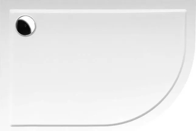 Polysan Polysan, RENA L sprchová vanička z liateho mramoru, štvrťkruh 120x90x4cm, R550, ľavá, bie, 64611