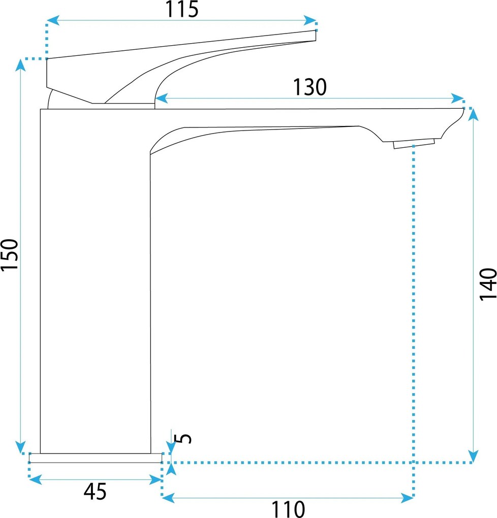 Rea Prime Premium, umývadlová batéria h-150, zlatá matná, REA-B6775