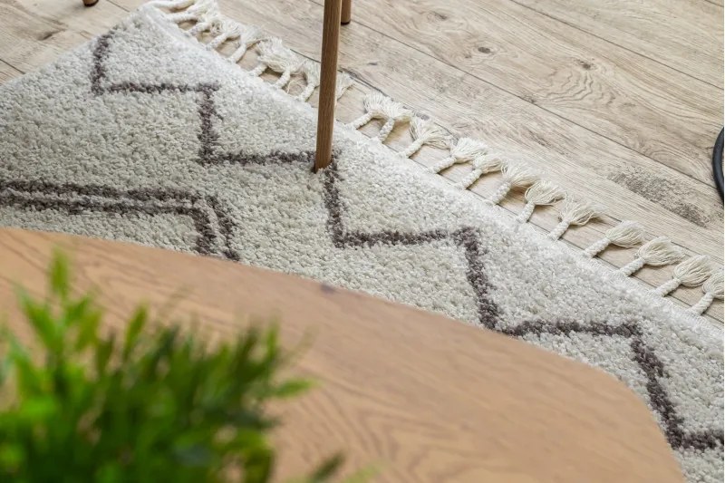 Dywany Łuszczów, Kusový koberec Berber Asila B5970 cream and brown, 160x220, béžová, obývacia izba