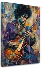 Obraz Jimi Hendrix - Gitara v plameňoch | 100% originál domaľovaný akrylom