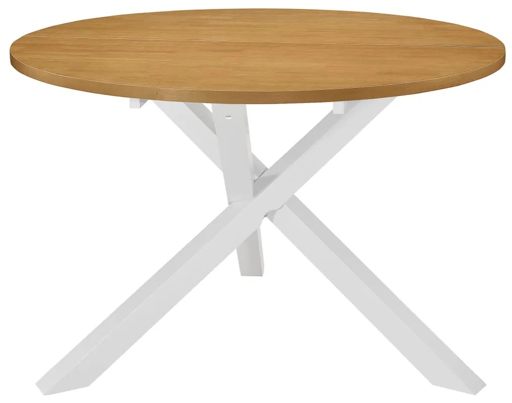 vidaXL Jedálenský stôl, biely 120x75 cm, MDF