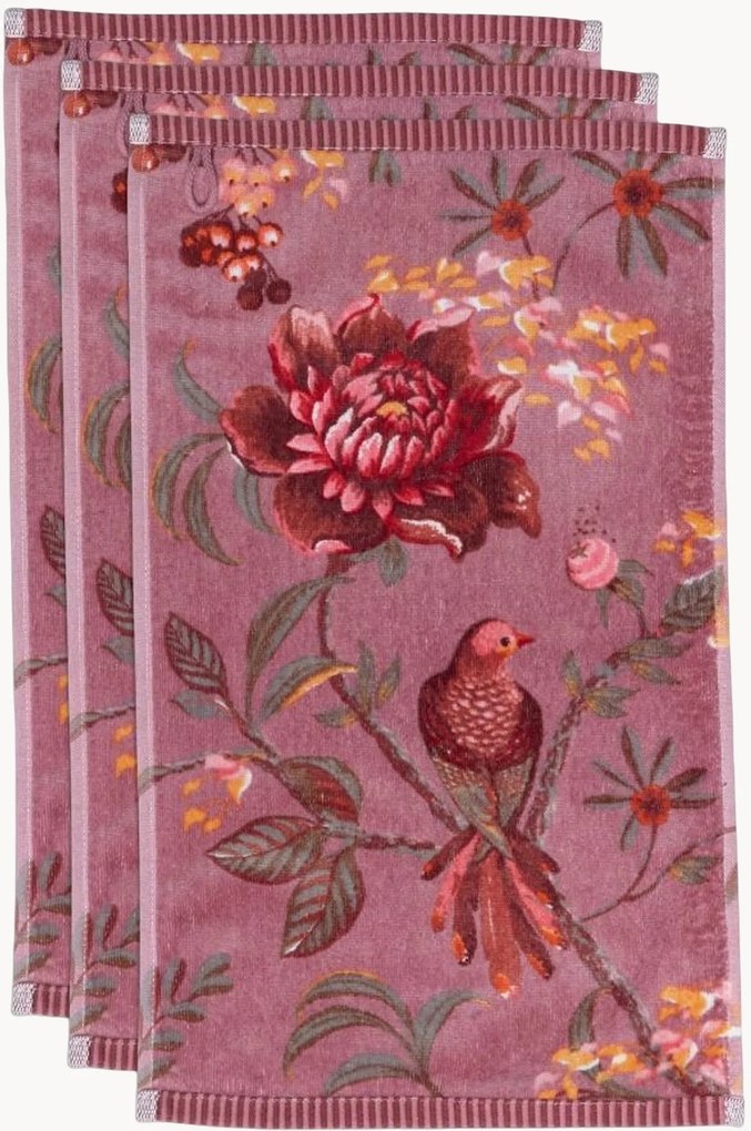 Uteráky pre hostí z velúru a bavlneného froté Secret Garden, 3 ks