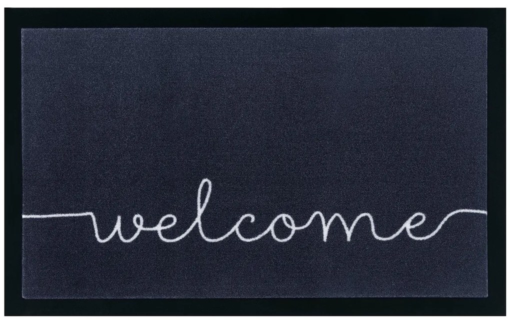 Hanse Home, Protišmyková rohožka Welcome 104512 Anthracite / Cream – na von aj na doma, 45x75, šedá, chodba / predsieň