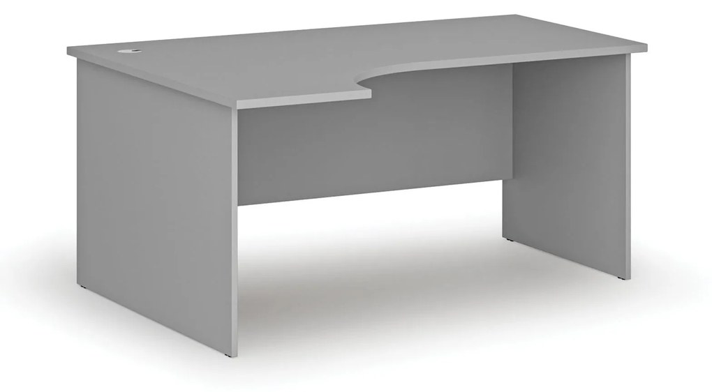 Kancelársky rohový pracovný stôl PRIMO GRAY, 1600 x 1200 mm, ľavý, sivá