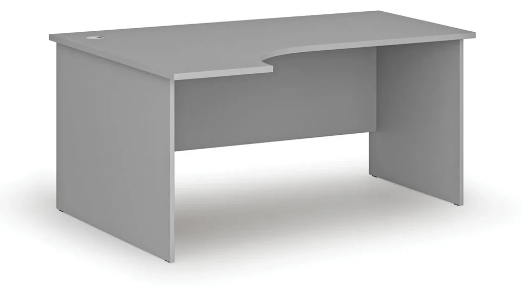 Kancelársky rohový pracovný stôl PRIMO GRAY, 1600 x 1200 mm, ľavý, sivá