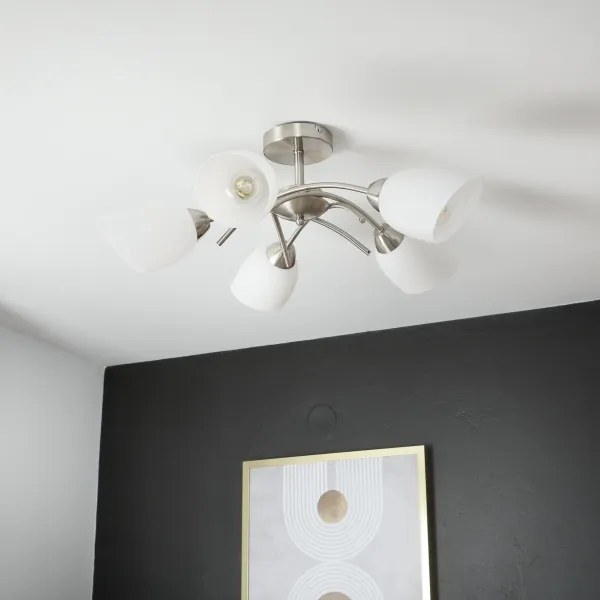Prisadený luster DONNA 5xE27/60W/230V nikel