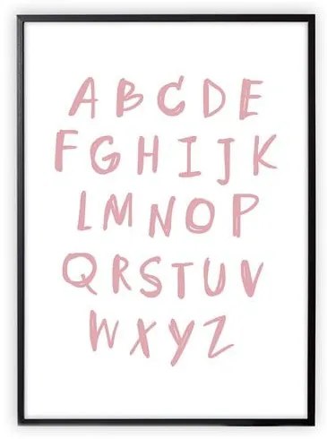 Plakát Růžová Abeceda 30x40