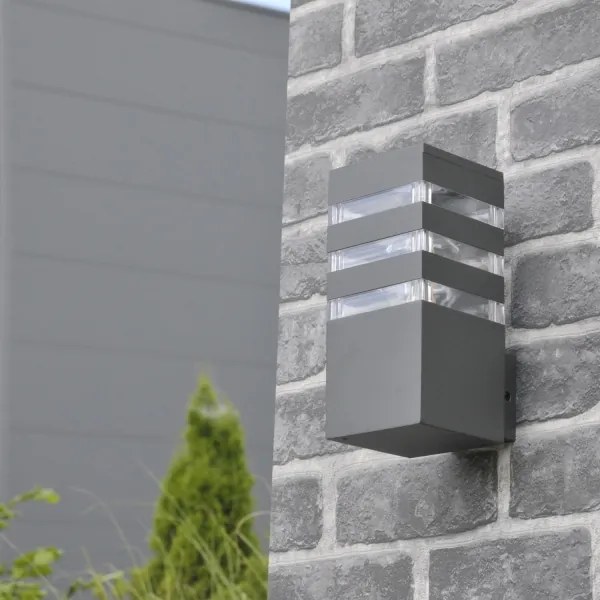 LED RGBW stmievateľné vonkajšie nástenné svietidlo TEKSAS 1xE27/12W/230V IP44 antracit