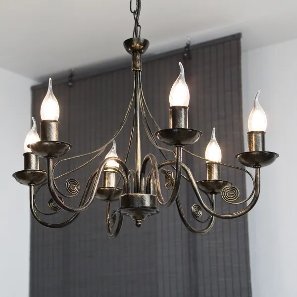 Luster na reťazi DONATO 6xE14/40W/230V