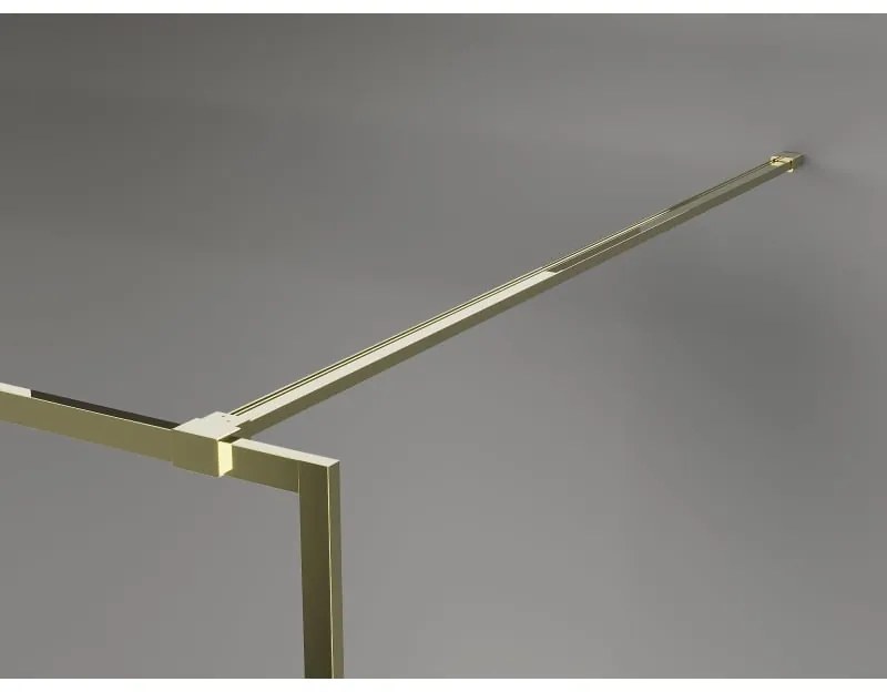 Mexen Kioto-F, sprchová zástena s rámom 125 x 202 cm, 8 mm číre sklo, zlatý lesklý profil, 800-125-104-50-00