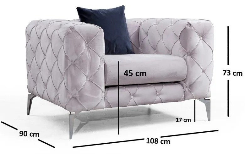 Svetlosivé kreslo Como – Artie