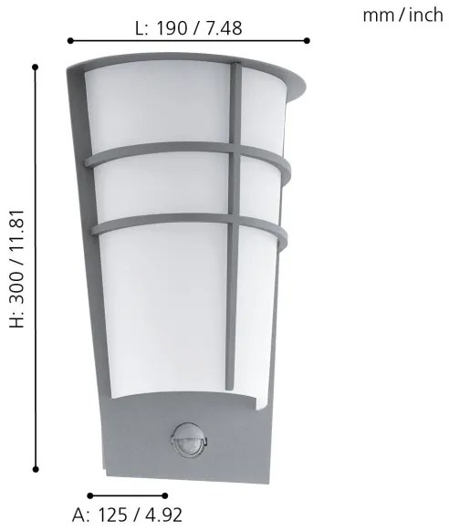 Eglo 96017 - LED Vonkajšie nástenné svietidlo s čidlom BREGANZO 1 2xLED/2,5W