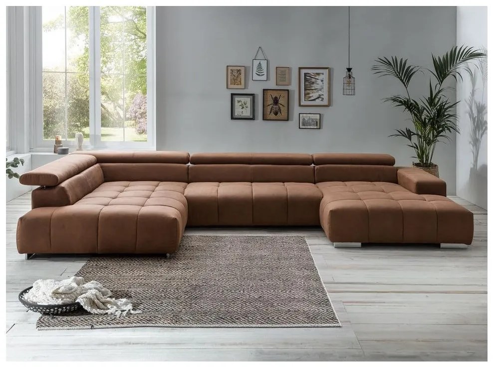 Rohová sedacia súprava do U TROPEA ľavá hnedá