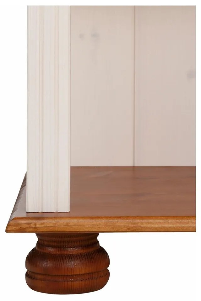 Biela/v prírodnej farbe knižnica z borovicového dreva 70x181 cm Ella – Støraa