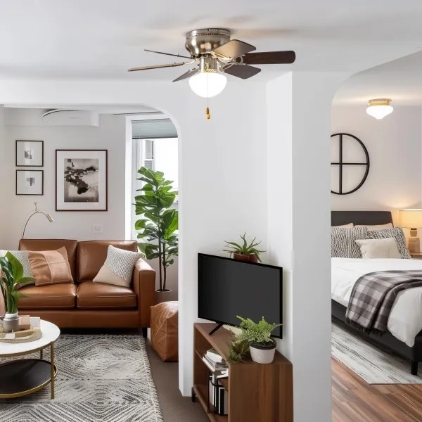 ZEVENTI - Stropný ventilátor GALDANA 1xE27/60W/230V hnedá/béžová