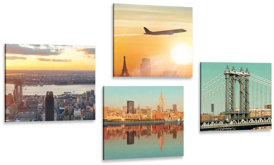Set obrazov cestovanie do mesta New York Varianta: 4x 40x40