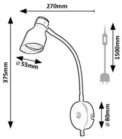 Rabalux LILOU nástenné svietidlo 73051