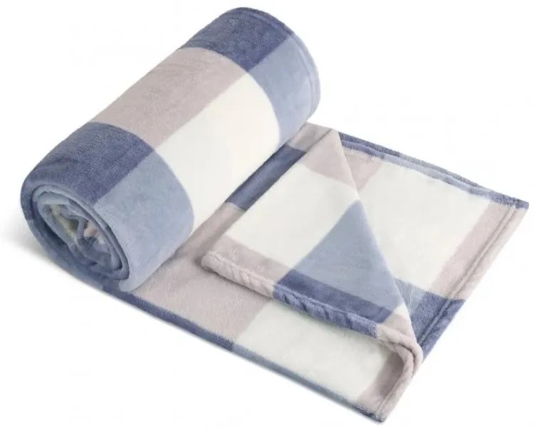 Deka Kemping 150x200 cm kocka modrá