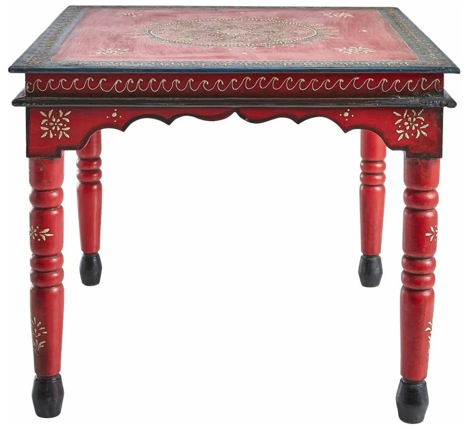 Červený konferenčný stolík z mangového dreva Støraa Vito