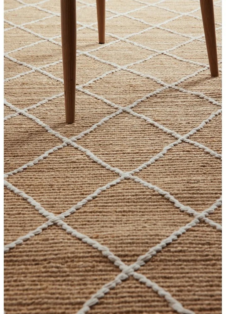 Ručne tkaný jutový behúň v prírodnej farbe 80x200 cm Kunu – Hanse Home