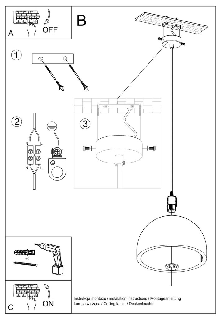 Závesné svietidlo Pablito, 1x betónové tienidlo