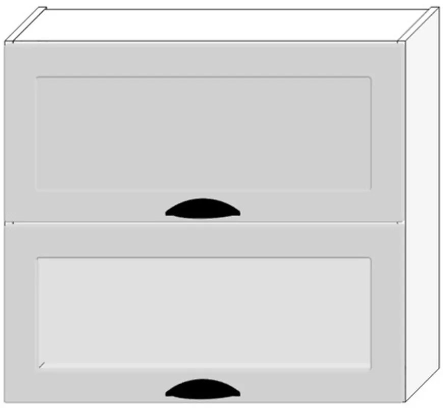 Kuchynská skrinka Adele W80grf/2 Sd Šedá Mat/Biely