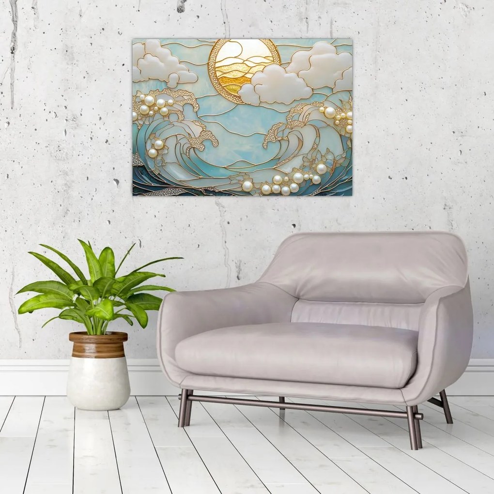 Obraz - 3D perly v oceáne (70x50 cm)