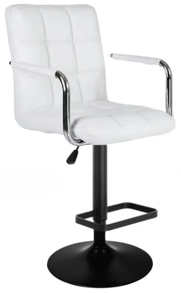 LuxuryForm DESIGN Barová stolička VERONA na čiernom tanieri - biela