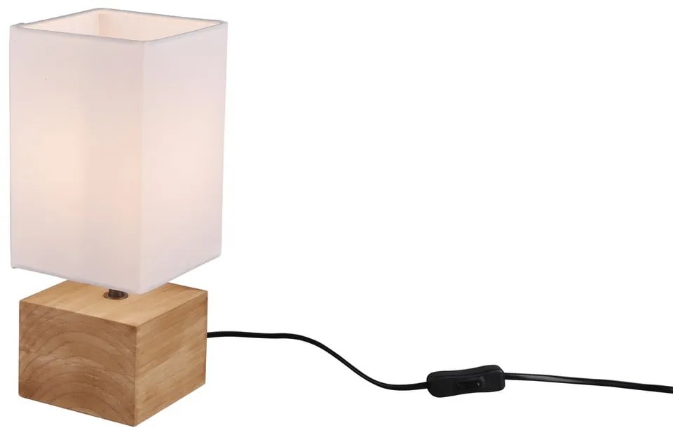 Stolová lampa s textilným tienidlom v bielo-prírodnej farbe (výška 30 cm) Woody – Reality