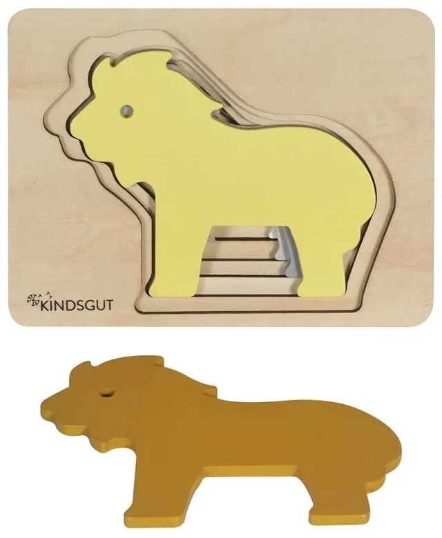 Drevené detské puzzle Kindsgut Lion