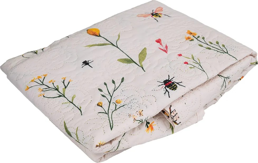 Prehoz na posteľ INSECTA, krémový Rozmer: 170 x 210 cm