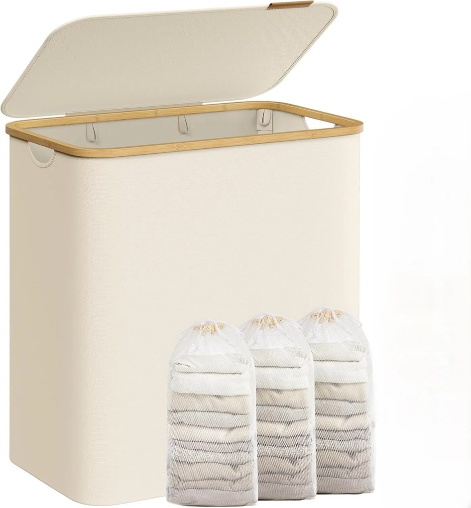 Koš na prádlo Leslie 150 L krémový