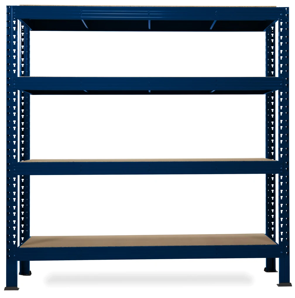 Trestles Nekonečný priemyselný regál 2200x2200x600, 4 police Farba: oranžová a modrá