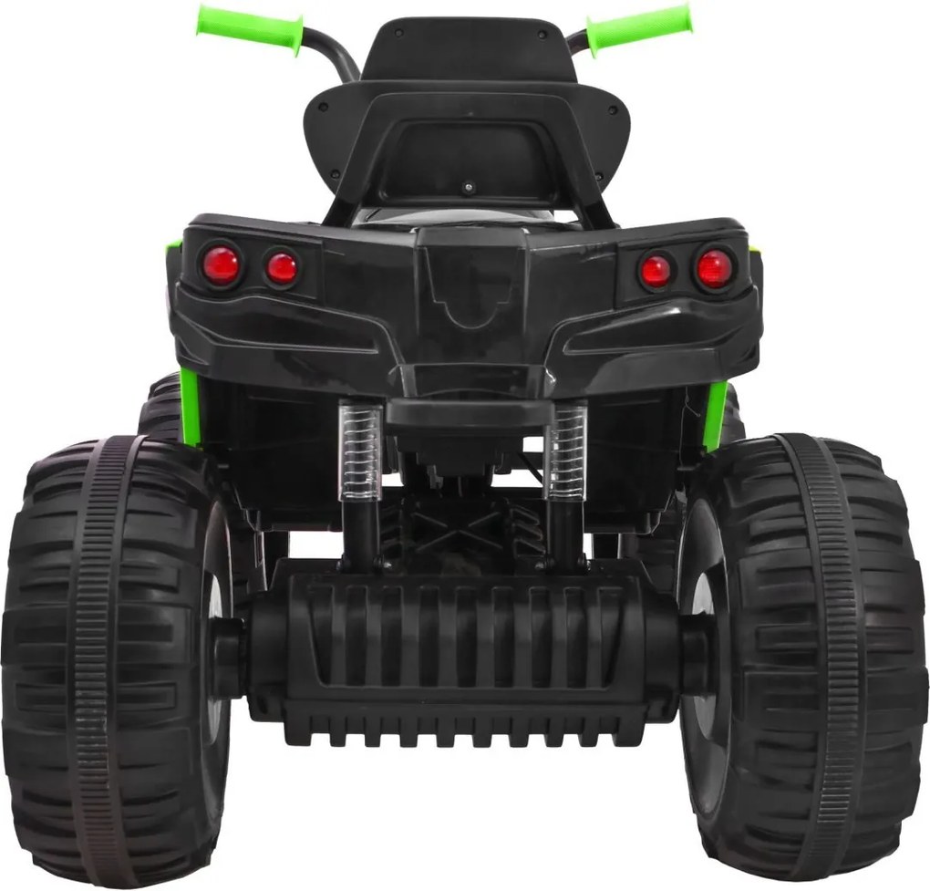 Ramiz Štvorkolka ATV 2,4 GHz na batériový pohon pre deti čierna a zelená + diaľkové ovládanie + EVA kolesá + MP3 rádio + pomalý štart