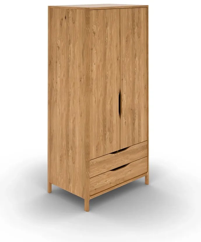 Šatníková skriňa z dubového dreva v prírodnej farbe 96x188 cm Twig – The Beds