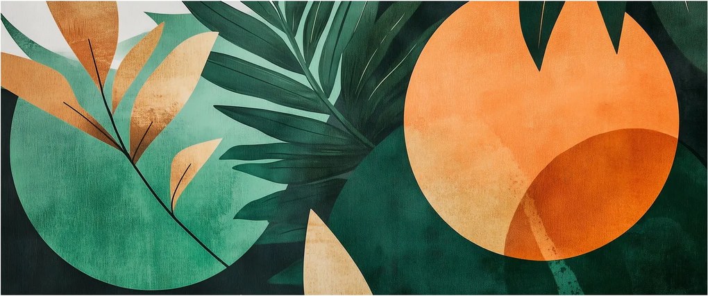 Obraz - Geometrické prírodné motívy (120x50 cm)