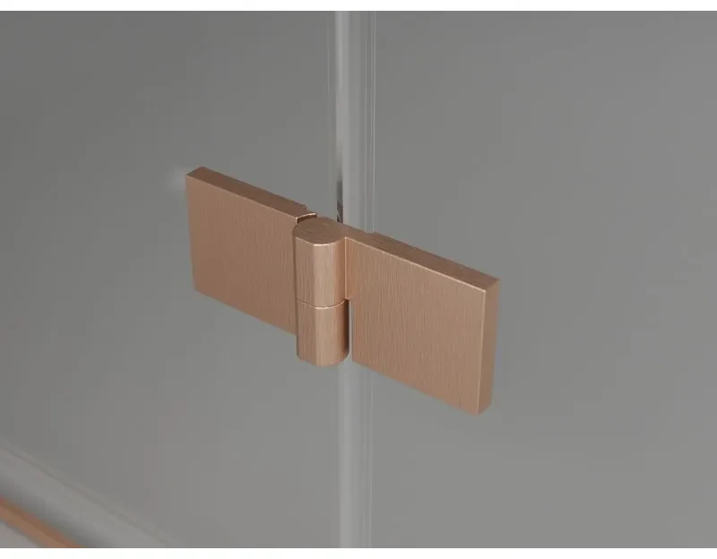 Mexen Lunar, L Duo výklopný sprchový kút 95 x 85 cm, 8mm číre sklo, profil medená matná, 834L-095-085P-65-00