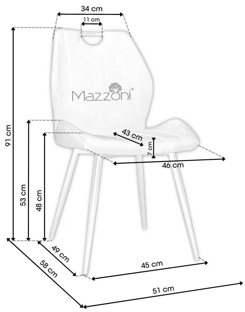 Stolička ARNO sivá (látka Bluvel 14) - moderná, čalúnená, do obývačky / jedálne, kancelárie, s lakťovou opierkou, zamatová