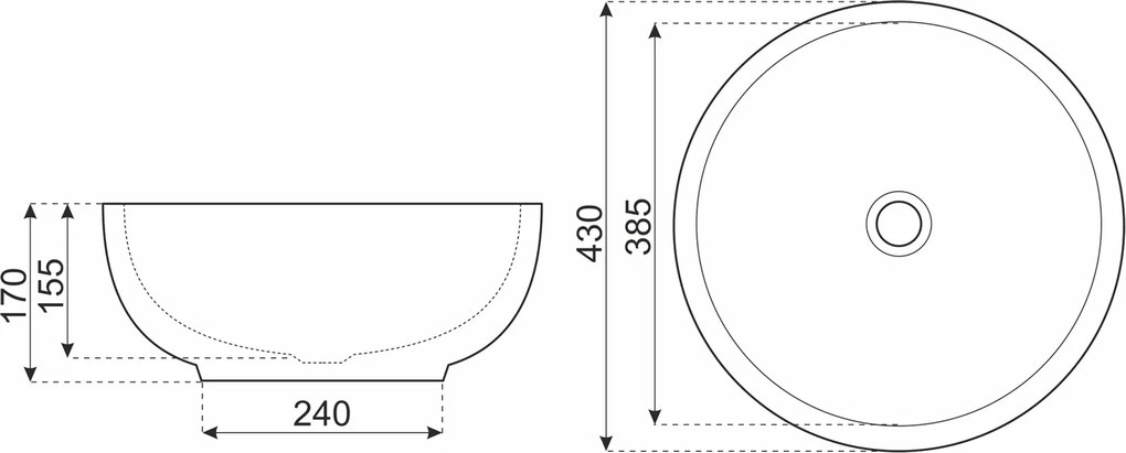 Novoterm Keramické umývadlo na dosku NV-KR-140 biele