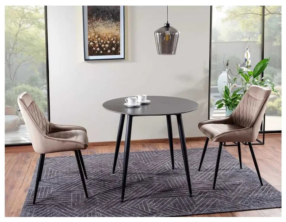 Jedálenský stôl Rion - priemer 90 cm, čierna