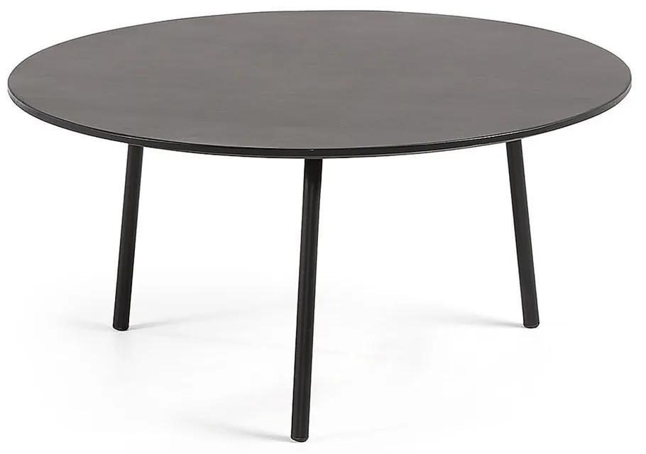 Čierny konferenčný stôl Kave Home Ulrich, ⌀ 70 cm